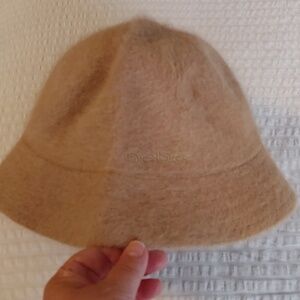 Beige Angora Blend Bebe Bucket Hat